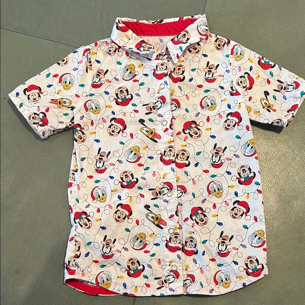 Kids Mickey and Friends Holiday Button Down Shirt